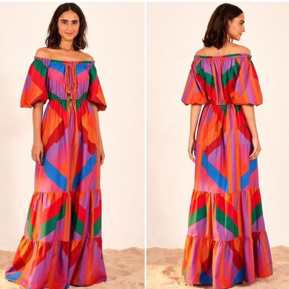 Farm Rio Amanda Stripes Maxi Dress
